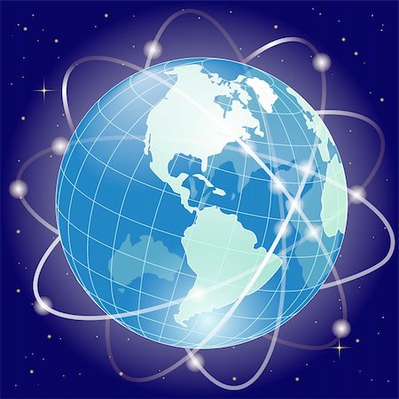 protection vector - illustration, blue globe in cosmos in encirclement companion  EPS 10 with transparency Stock Photo - Budget Royalty-Free & Subscription, Code: 400-06098426