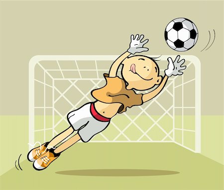 Vector illustration of a goalkeeper catching the ball Stock Photo - Budget Royalty-Free & Subscription, Code: 400-06098468