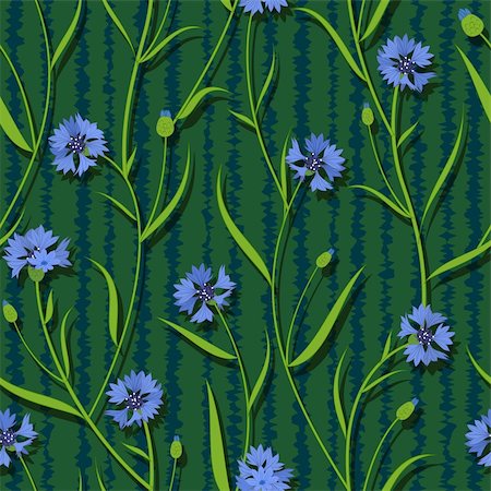 seamless cornflower green blue pattern background vector Stock Photo - Budget Royalty-Free & Subscription, Code: 400-06098609