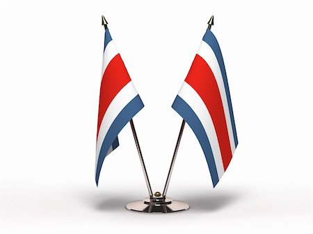 simsearch:400-06105879,k - Miniature Flag of Costa Rica (Isolated with clipping path) Photographie de stock - Aubaine LD & Abonnement, Code: 400-06098726