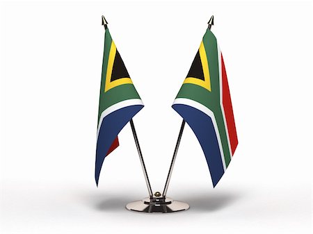 simsearch:400-06105879,k - Miniature Flag of South Africa (Isolated with clipping path) Photographie de stock - Aubaine LD & Abonnement, Code: 400-06098731