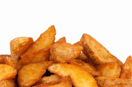 simsearch:400-05084135,k - fried Potato wedges. Fast food. Isolated on white Stock Photo - Budget Royalty-Free & Subscription, Code: 400-06098910