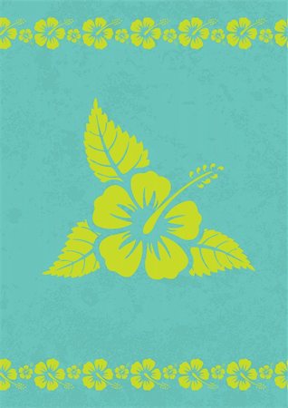 Vector grungy aloha background with hibiscus flower Stock Photo - Budget Royalty-Free & Subscription, Code: 400-06099011