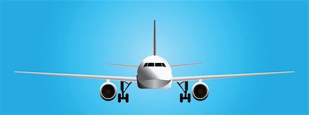 A modern passenger aircraft with the gear. Vector illustration. Foto de stock - Super Valor sin royalties y Suscripción, Código: 400-06099435