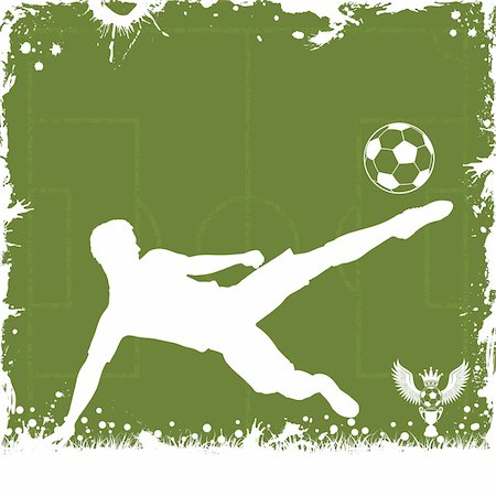 soccer field background - Soccer Grunge Frame with Football Player, vector illustration Stock Photo - Budget Royalty-Free & Subscription, Code: 400-06099520