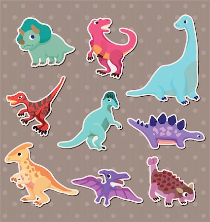 dinosaur stickers Stock Photo - Budget Royalty-Free & Subscription, Code: 400-06099788
