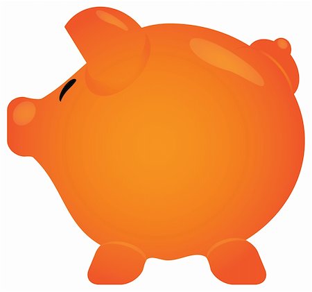Pink piggy bank in editable vector format Stock Photo - Budget Royalty-Free & Subscription, Code: 400-06090371