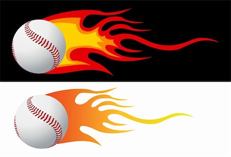 Baseball with flames vector Stock Photo - Budget Royalty-Free & Subscription, Code: 400-06090565