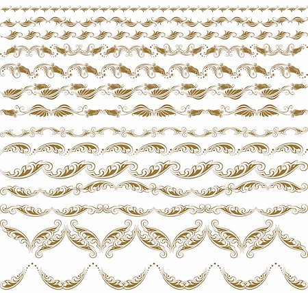pretty patterns vector - Set of vector borders,  decorative elements for design. Page decoration. Stock Photo - Budget Royalty-Free & Subscription, Code: 400-06091054