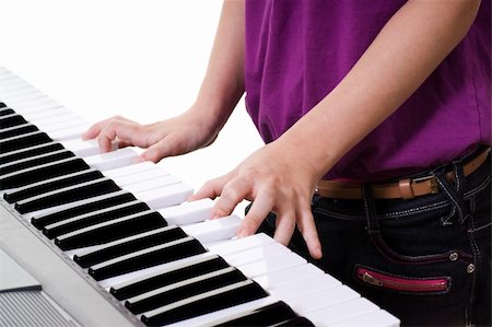 close up of young girl s hands playing keyboard Stock Photo - Budget Royalty-Free & Subscription, Code: 400-06091111