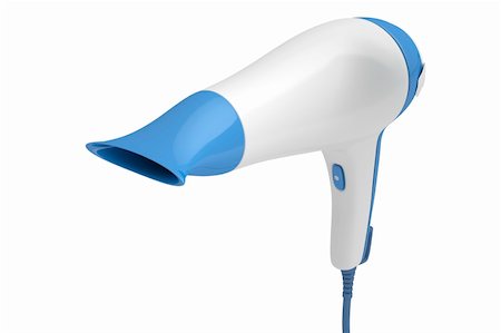 3d illustration of hair dryer isolated on white background Stock Photo - Budget Royalty-Free & Subscription, Code: 400-06091337