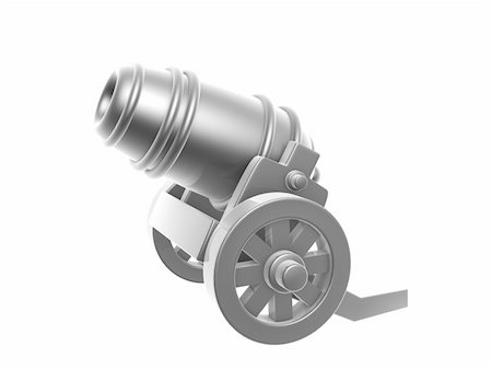 simsearch:400-06091788,k - silver cannon of war isolated on white background Fotografie stock - Microstock e Abbonamento, Codice: 400-06091785