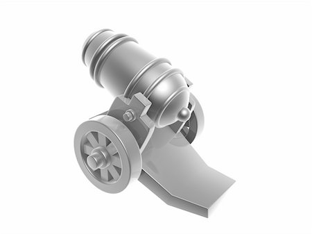 simsearch:400-06091788,k - silver cannon of war isolated on white background Fotografie stock - Microstock e Abbonamento, Codice: 400-06091787