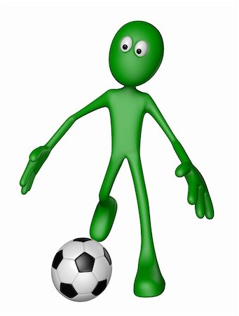 simsearch:400-04137464,k - green guy with soccer ball - 3d illustration Stockbilder - Microstock & Abonnement, Bildnummer: 400-06091799