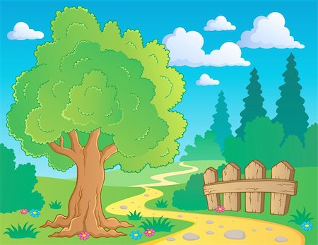 forest cartoon illustration - Tree theme image 2 - vector illustration. Stock Photo - Budget Royalty-Free & Subscription, Code: 400-06091846