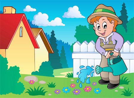 simsearch:400-06091808,k - Garden theme image 1 - vector illustration. Stockbilder - Microstock & Abonnement, Bildnummer: 400-06091840