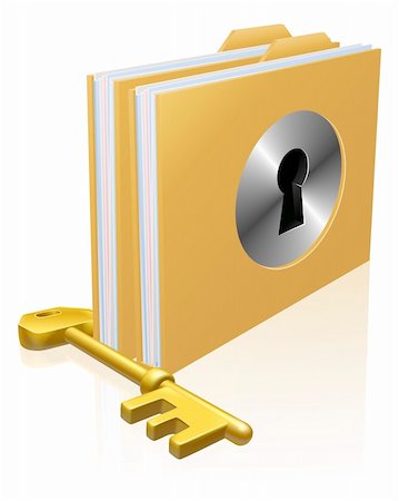 simsearch:400-06066597,k - Folder or file with a keyhole locked with a key. Concept for privacy or data protection, or secure data storage etc. Photographie de stock - Aubaine LD & Abonnement, Code: 400-06091853