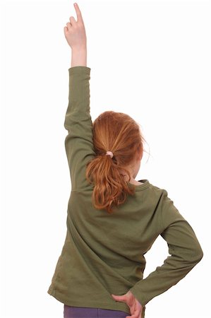 finger pointing up - Girl pointing up Stock Photo - Budget Royalty-Free & Subscription, Code: 400-06091985