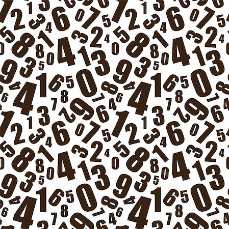 Simple black and white numbers seamless background pattern Stock Photo - Budget Royalty-Free & Subscription, Code: 400-06092150