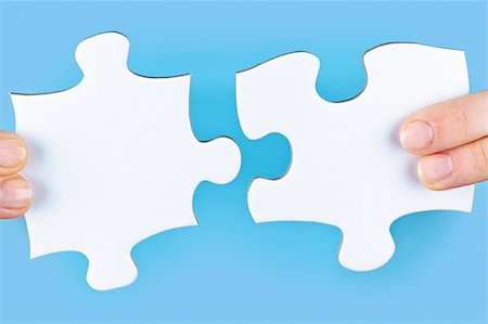 elenathewise (artist) - Fingers joining large white blank jigsaw puzzle pieces Stock Photo - Budget Royalty-Free & Subscription, Code: 400-06092348