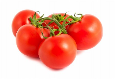 simsearch:400-04753423,k - Branch of tomatoes isolated on white background Photographie de stock - Aubaine LD & Abonnement, Code: 400-06092420