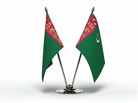 simsearch:400-06105879,k - Miniature Flag of Turkmenistan (Isolated with clipping path) Photographie de stock - Aubaine LD & Abonnement, Code: 400-06092507