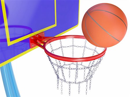 Basketball basket with circuits for the sports game, isolated, 3d Stock Photo - Budget Royalty-Free & Subscription, Code: 400-06092549