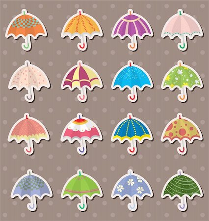 umbrella stickers Stock Photo - Budget Royalty-Free & Subscription, Code: 400-06092731