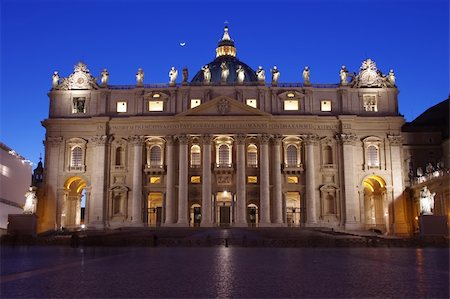 simsearch:400-05891341,k - Night in Saint Peter Square, Vatican City Foto de stock - Super Valor sin royalties y Suscripción, Código: 400-06093033