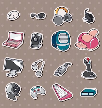 simsearch:400-04313692,k - computer icon stickers Fotografie stock - Microstock e Abbonamento, Codice: 400-06093069