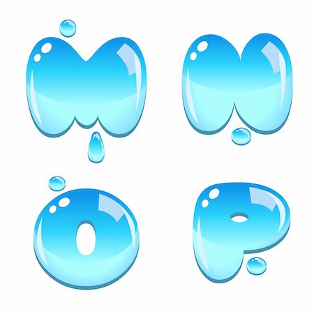 design of letter a in water - A set of water bead font type, letter M to P Stock Photo - Budget Royalty-Free & Subscription, Code: 400-06093215