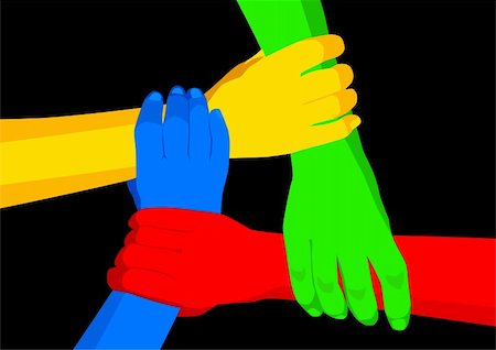 rudall30 (artist) - Vector illustration of people holding hands Photographie de stock - Aubaine LD & Abonnement, Code: 400-06093234