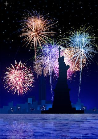 eve - Stock image of New York City with fireworks Stock Photo - Budget Royalty-Free & Subscription, Code: 400-06093249