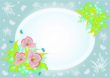 simsearch:400-07558492,k - Illustration of abstract flowers in frame with background Fotografie stock - Microstock e Abbonamento, Codice: 400-06093261