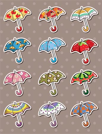 umbrella stickers Stock Photo - Budget Royalty-Free & Subscription, Code: 400-06093406