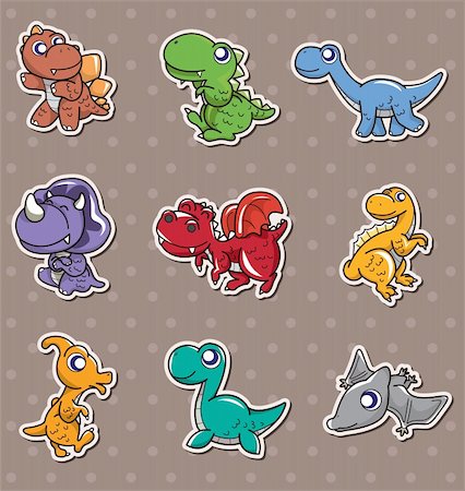 dinosaur stickers Stock Photo - Budget Royalty-Free & Subscription, Code: 400-06093408