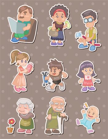 father cartoon - family stickers Stock Photo - Budget Royalty-Free & Subscription, Code: 400-06093736
