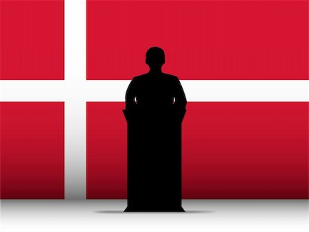 simsearch:400-07838992,k - Vector - Denmark  Speech Tribune Silhouette with Flag Background Stock Photo - Budget Royalty-Free & Subscription, Code: 400-06093779