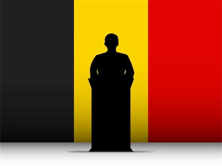 simsearch:400-06093771,k - Vector - Belgium  Speech Tribune Silhouette with Flag Background Foto de stock - Royalty-Free Super Valor e Assinatura, Número: 400-06093770