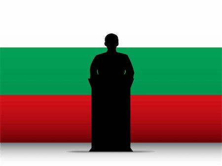 simsearch:400-06093771,k - Vector - Bulgaria  Speech Tribune Silhouette with Flag Background Foto de stock - Royalty-Free Super Valor e Assinatura, Número: 400-06093772