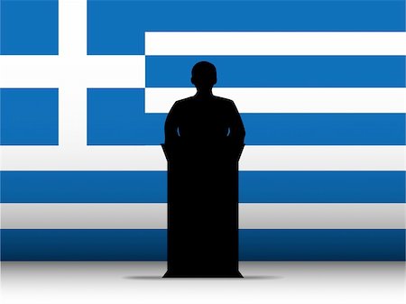 simsearch:400-07838992,k - Vector - Greece  Speech Tribune Silhouette with Flag Background Stock Photo - Budget Royalty-Free & Subscription, Code: 400-06093785