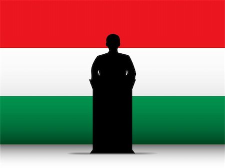 simsearch:400-06093771,k - Vector - Hungary  Speech Tribune Silhouette with Flag Background Foto de stock - Royalty-Free Super Valor e Assinatura, Número: 400-06093786