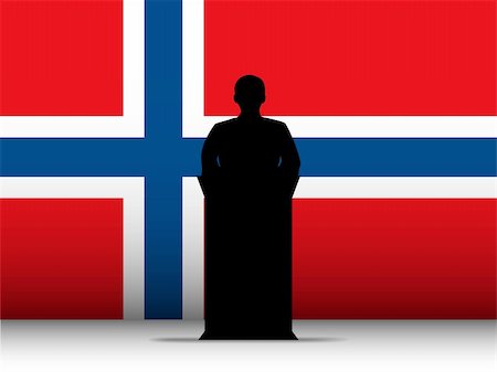 simsearch:400-07838992,k - Vector - Norway  Speech Tribune Silhouette with Flag Background Stock Photo - Budget Royalty-Free & Subscription, Code: 400-06093796