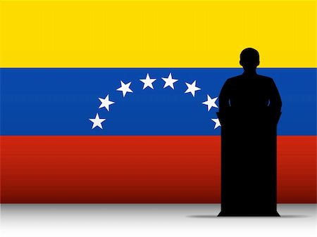 simsearch:400-07838992,k - Vector - Venezuela  Speech Tribune Silhouette with Flag Background Stock Photo - Budget Royalty-Free & Subscription, Code: 400-06093807