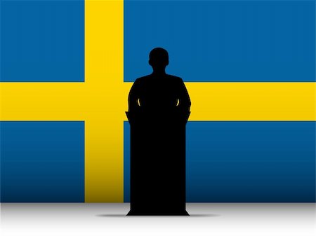 simsearch:400-06093771,k - Vector - Sweden  Speech Tribune Silhouette with Flag Background Foto de stock - Royalty-Free Super Valor e Assinatura, Número: 400-06093800