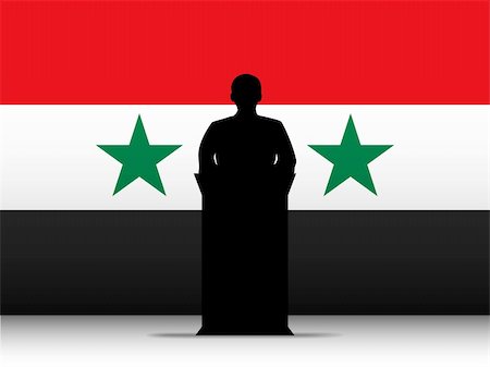 simsearch:862-03713032,k - Vector - Syria  Speech Tribune Silhouette with Flag Background Stock Photo - Budget Royalty-Free & Subscription, Code: 400-06093802