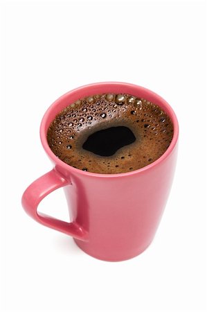 simsearch:400-03971684,k - pink mug from coffee on a white background Foto de stock - Super Valor sin royalties y Suscripción, Código: 400-06093850