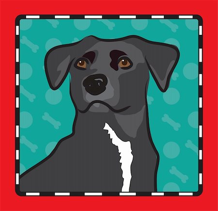 dog ear cartoon - A cartoon image of an mixed breed dog, created in the folk art tradition. Stock Photo - Budget Royalty-Free & Subscription, Code: 400-06093867
