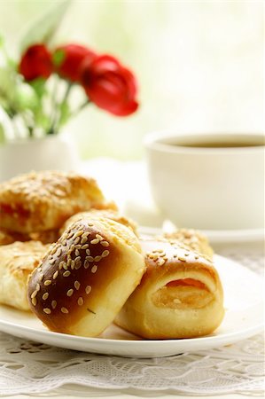 Fresh muffins and tea, breakfast on the veranda Stock Photo - Budget Royalty-Free & Subscription, Code: 400-06093990