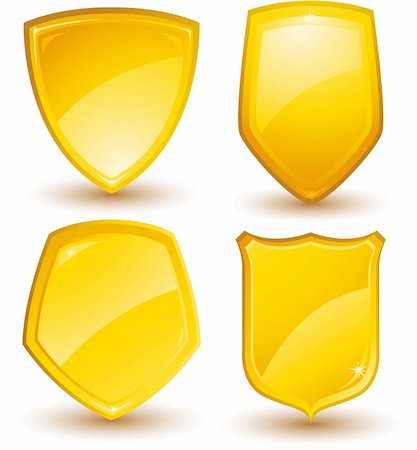 emblem shapes - Golden shields Stock Photo - Budget Royalty-Free & Subscription, Code: 400-06104336